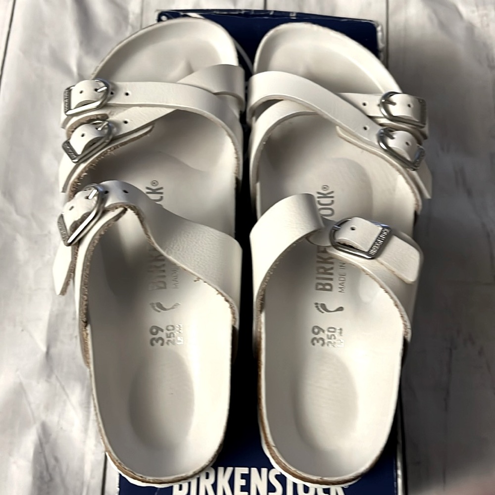 White Birkenstock Franca size 39 Narrow fit leather